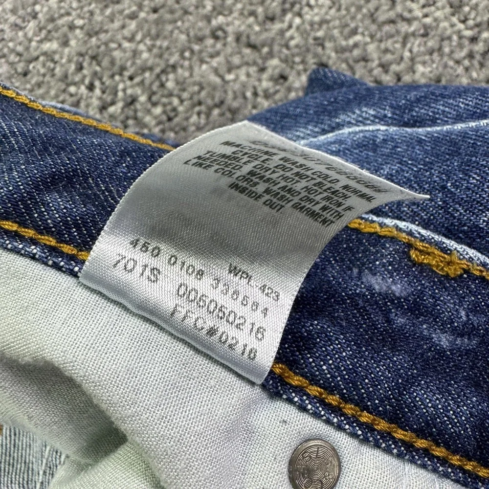 Levis 505 Jeans Mens 38x26 Blue Regular Straight Denim Medium Wash Logo City